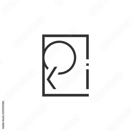vector illustration classic icon logo design letter p k and i