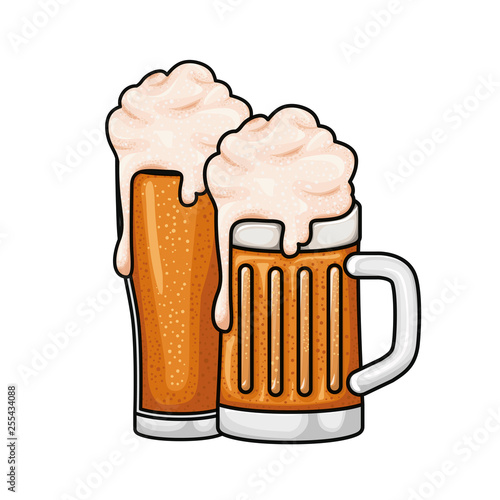 beer with foam isolated icon