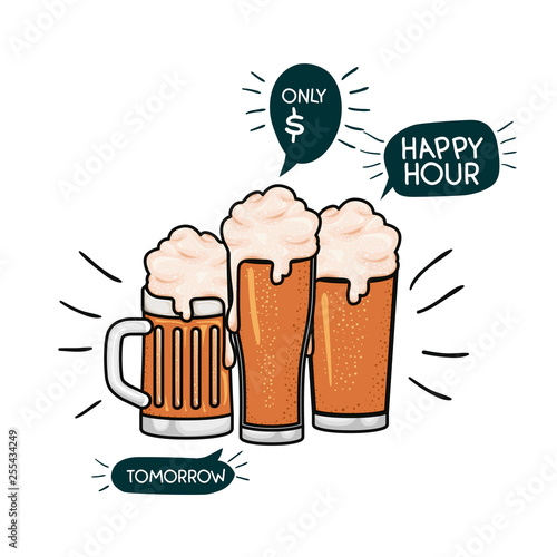beer with foam isolated icon