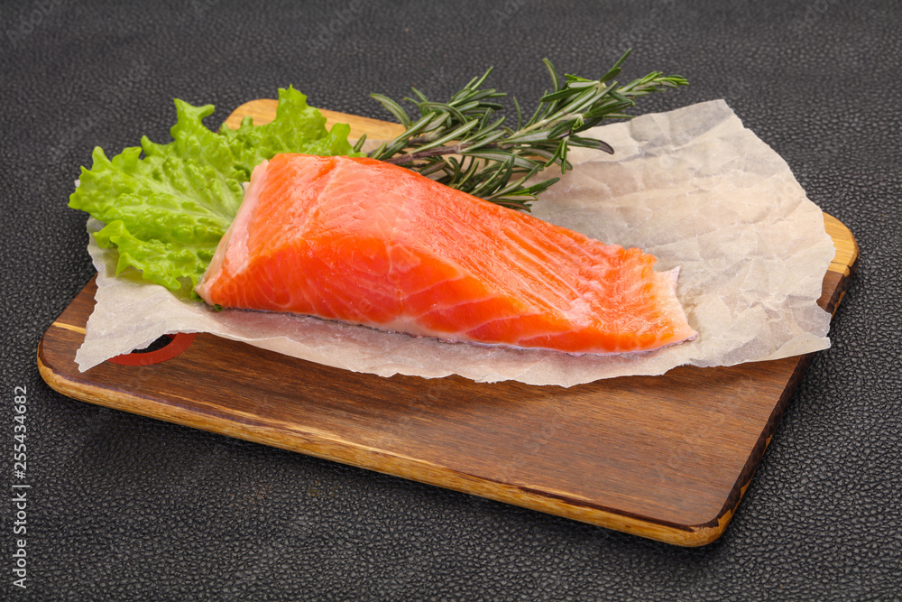 Piece of raw salmon