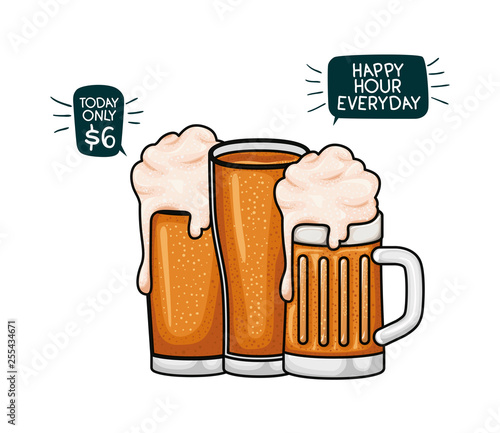beer with foam isolated icon
