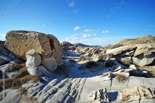 Very special rocks formation of Kolimbithres beach on the island of Paros photo