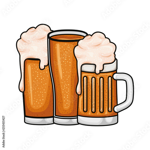 beer with foam isolated icon