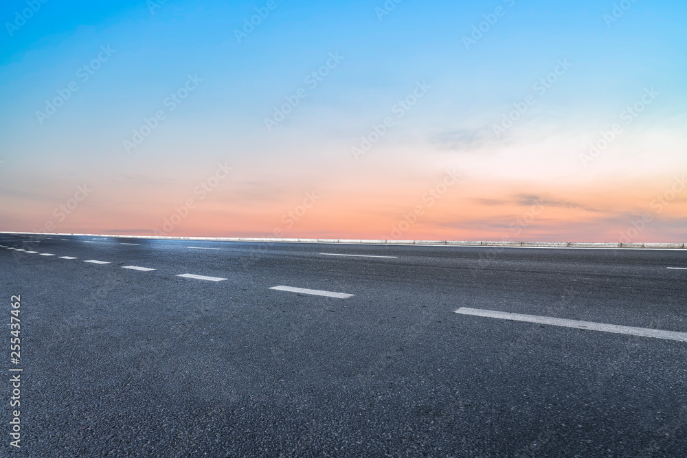 Road surface and sky cloud landscape..