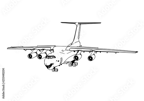 sketch of passenger aircraft vector