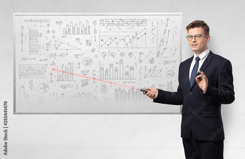 Professor with laser pointer teaching geometry Professor with laser pointer teaching geometry
