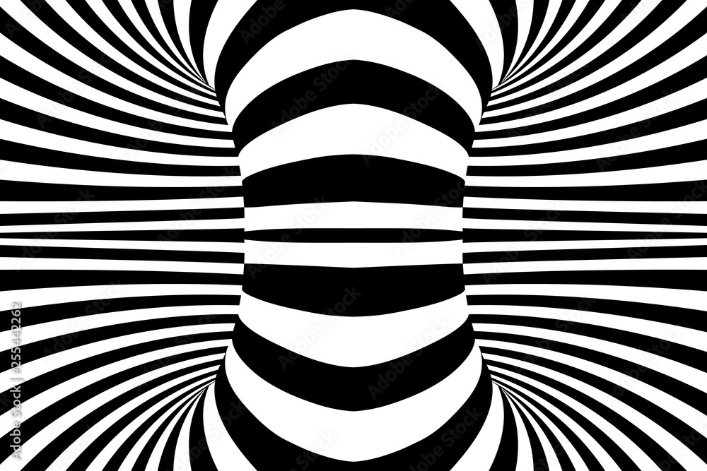 Black and white lines optical illusion. Abstract striped spiral vector background Black and white lines optical illusion. Abstract striped spiral vector background