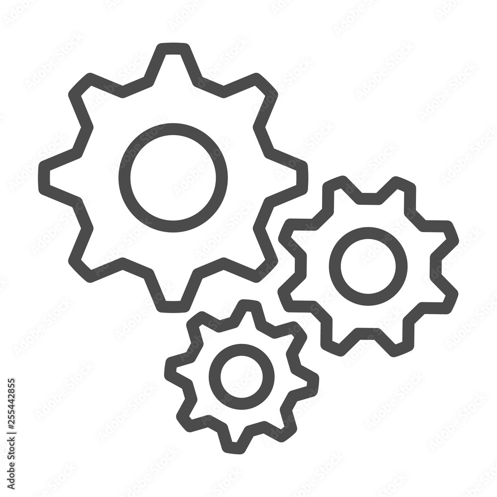 settings Outline Icon Vector flat design style. 10 eps