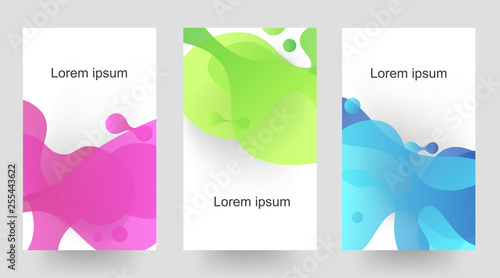 Gradient liquid waves, three kinds of color banner templates
