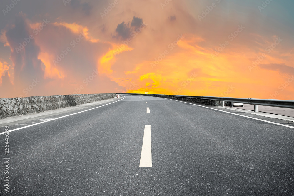 Road surface and sky cloud landscape.. Road surface and sky cloud landscape..