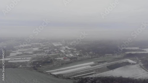 aerial view of winter landscape