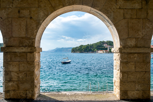 Vue sur l'Adriatique à Cavtat en Croatie