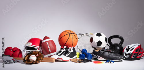 Fototapeta Naklejka Na Ścianę i Meble -  Close-up Of Sport Balls And Equipment