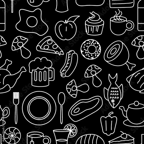 Meal drawing seamless patte...