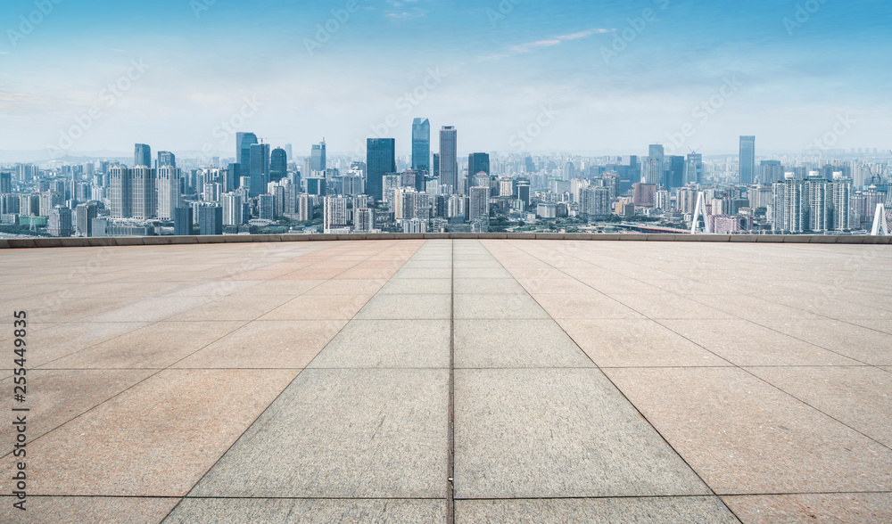 Urban skyscrapers with empty square floor tiles Urban skyscrapers with empty square floor tiles