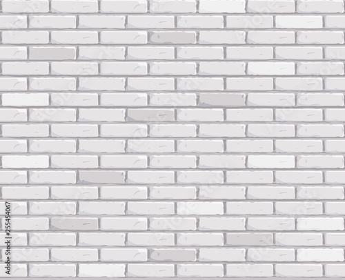 White Brick wall background. Texture Seamless Vector illustration. Vector