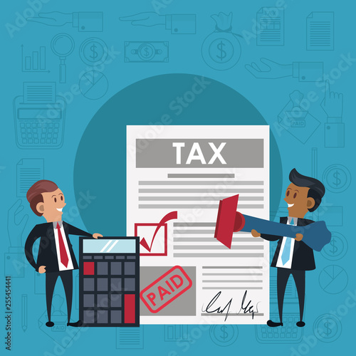 Tax day symbols and cartoons