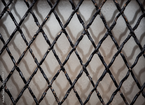 iron chain pattern wire over window background