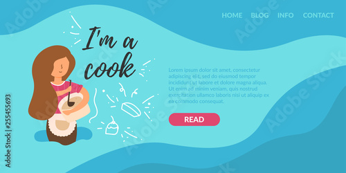 Vector Flat Banner cooking home job vacant place.