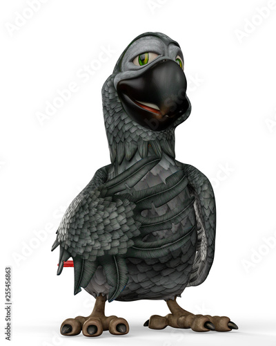 grey parrot cartoon overconfident photo
