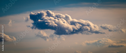 Beautiful dramatic blue sky clouds after rain background © Milan