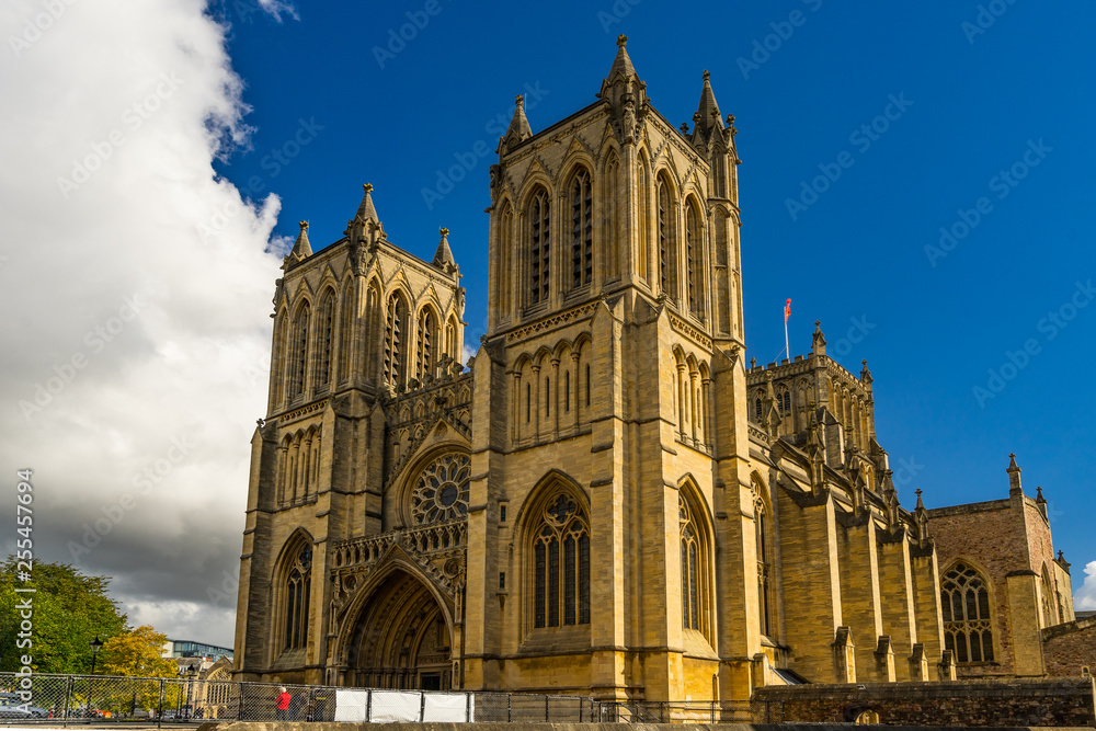 Bristol cathedral, side view and main Facade
