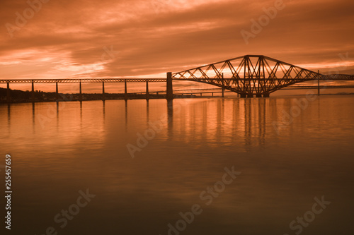 queensferry bridge at sunset