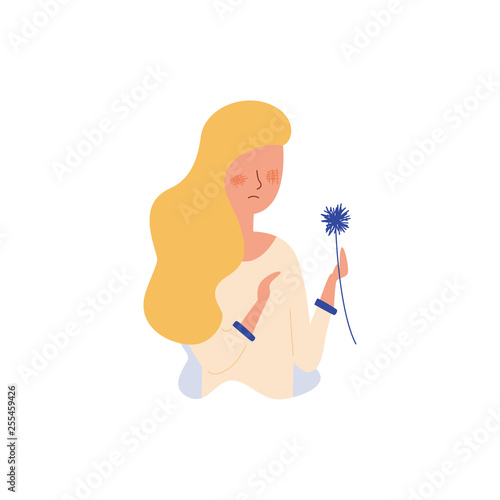 Vector flat illustration of Seasonal allergy.