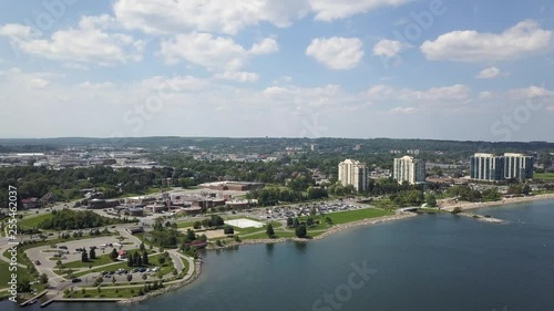Wallpaper Mural Aerial view of the city and lake 4k Torontodigital.ca