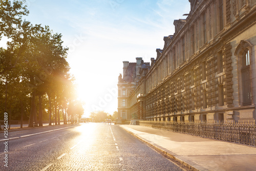 Street Quai Francois Mitterrand near Louvre, Paris