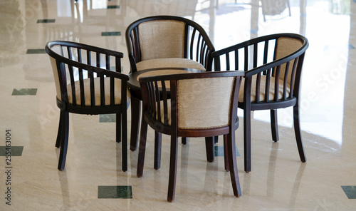Photography Coffee bar. The coffee bar with rattan chairs and table