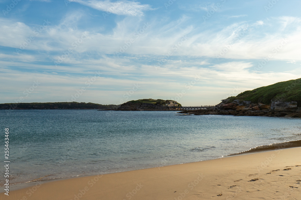 Bare Island view from Congwong Beach. La Perouse, Sydney, Australia.