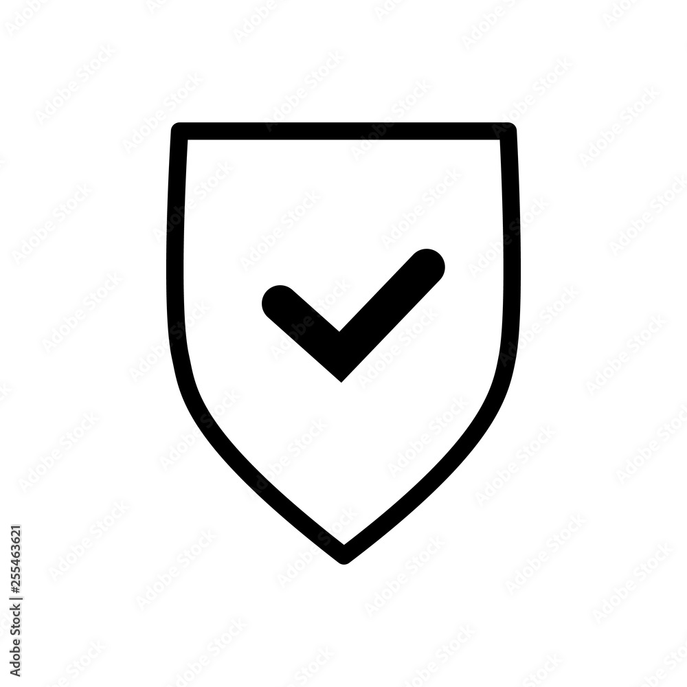 Shield check mark logo icon design template, privacy protection or security concept. Vector illustration isolated on white background. Shield check mark logo icon design template, privacy protection or security concept. Vector illustration isolated on white background.