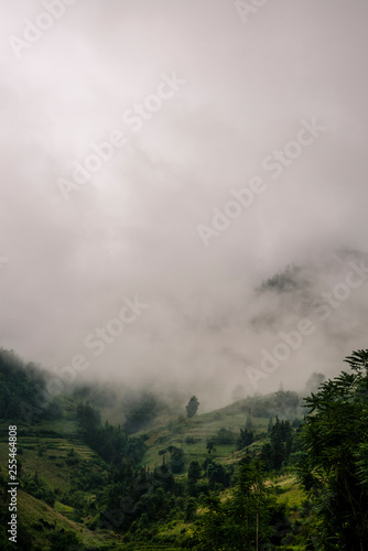 Foggy landscape, northeastern Vietnam