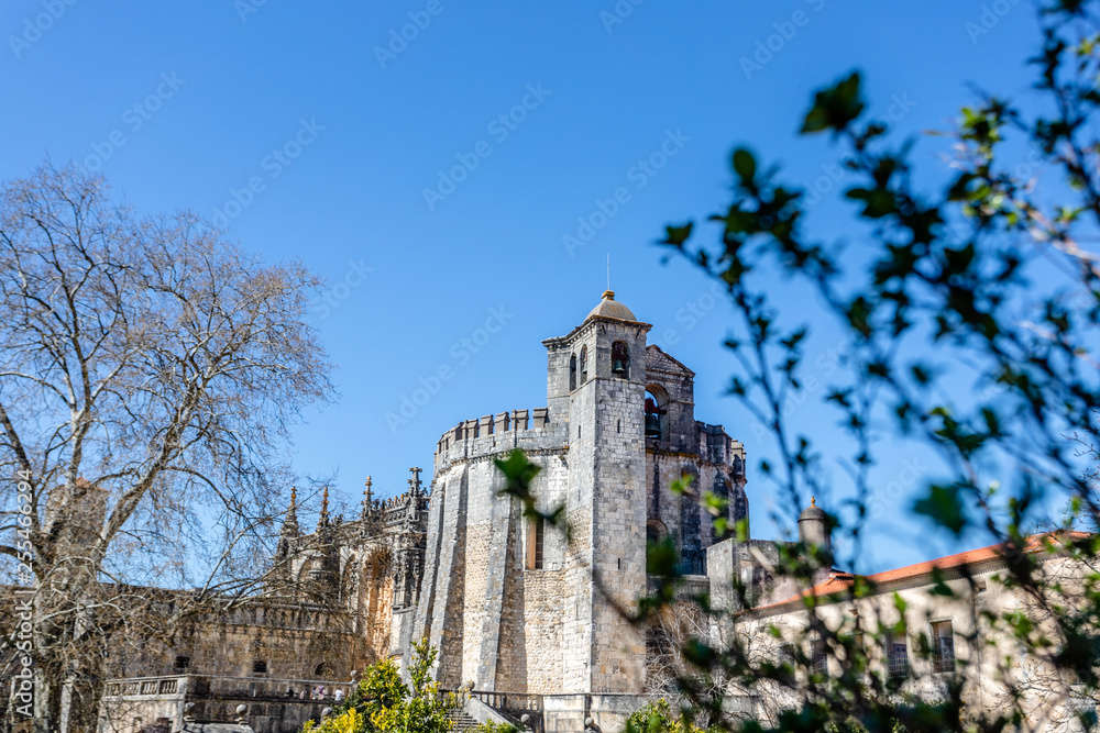 Knights of the Templar (Convents of Christ) castle in Tomar Portugal. Monastery of the Order of Christ.