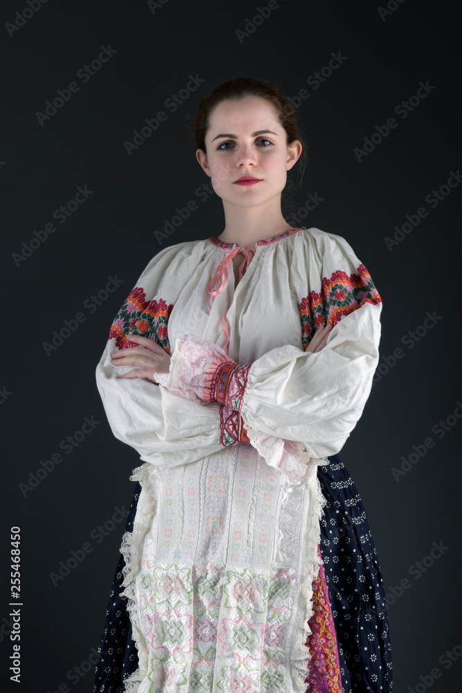 Slovak folklore woman. Folklore dancer. Slovak folklore woman. Folklore dancer.