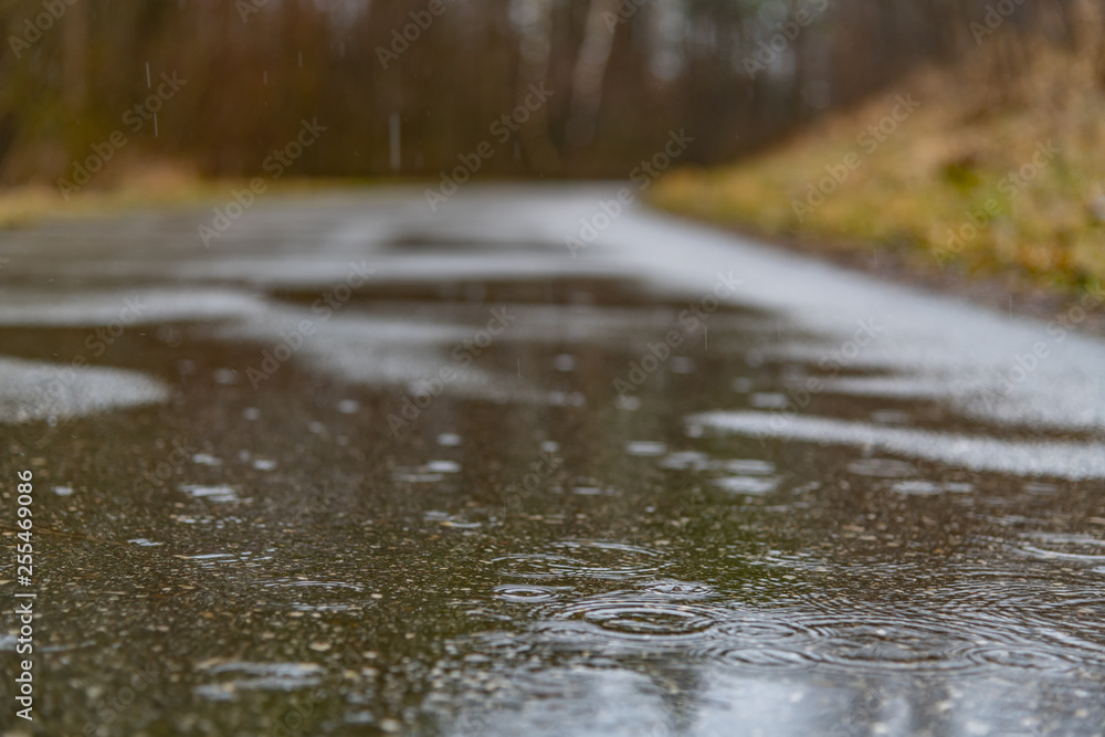 Fototapeta premium Rain and landscape