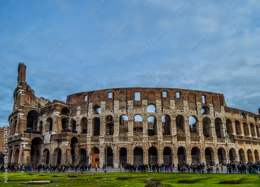old and historic Colosseum in Rome, Italy