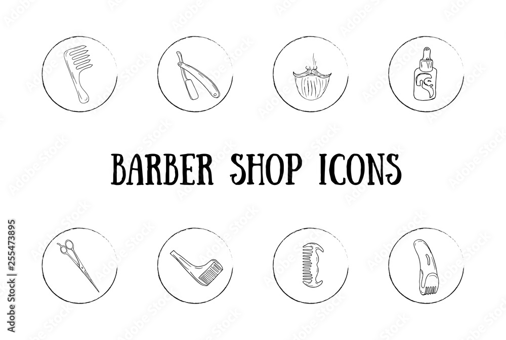 Fototapeta premium Barber icons