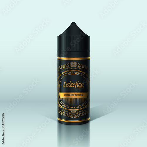 Vape 100ml Black Bottle with label