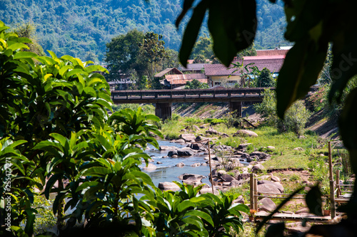 Landscape view of Mang river in boklua district photo