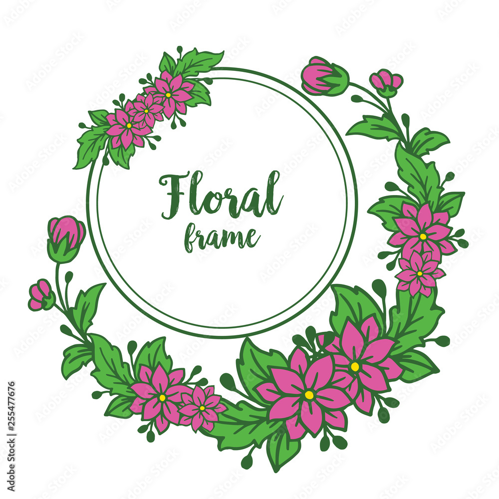 Vector illustration white background with template of floral frame