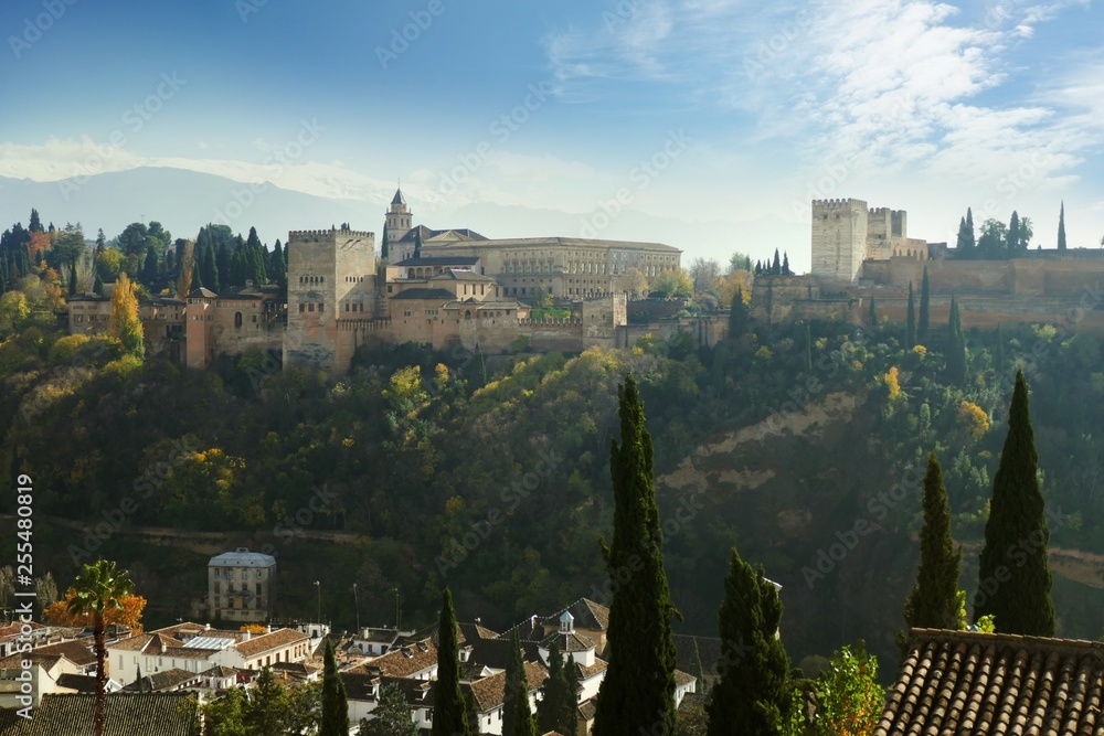 Naklejka premium Granada und die Alhambra in Andalusien, Spanien