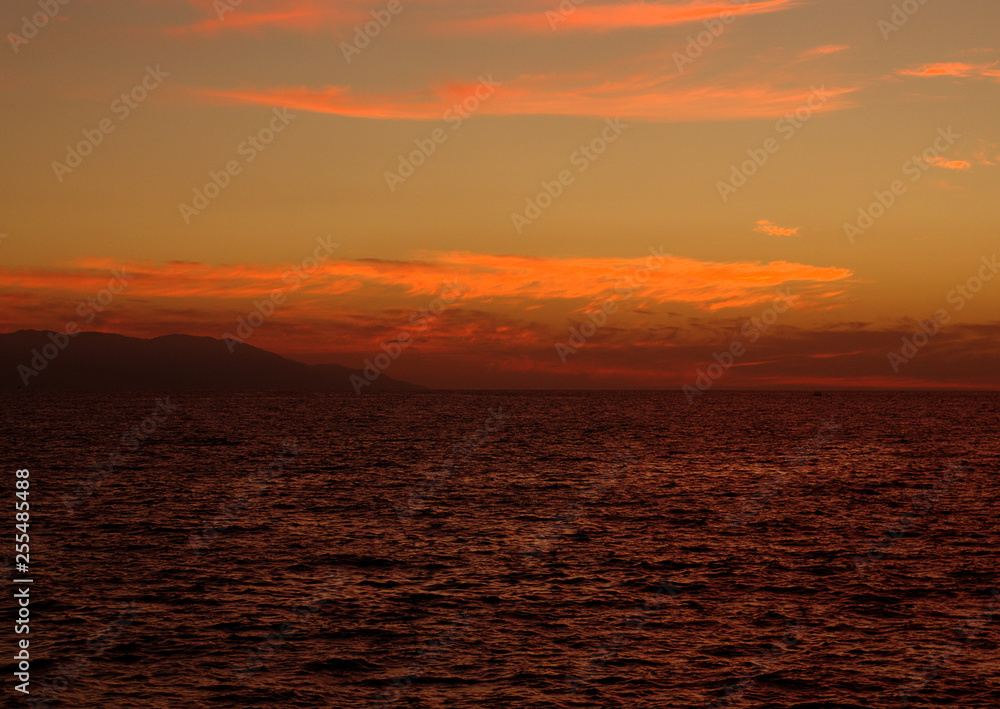 sunset over sea sunset over sea