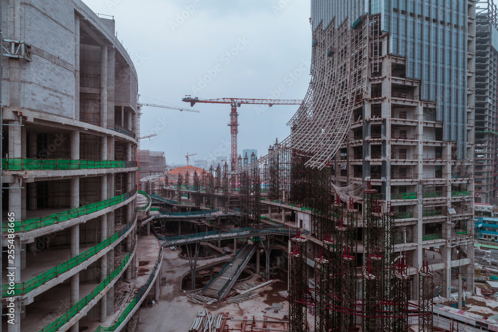 Modern buildings under construction Modern buildings under construction