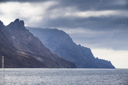 Stunning view of the beach Playa San Roque. Tenerife. Canary Islands..Spain