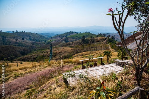 Mountain view with view point in Nan province photo