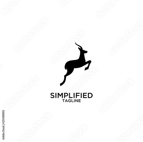 impala jump stylish logo icon designs vector