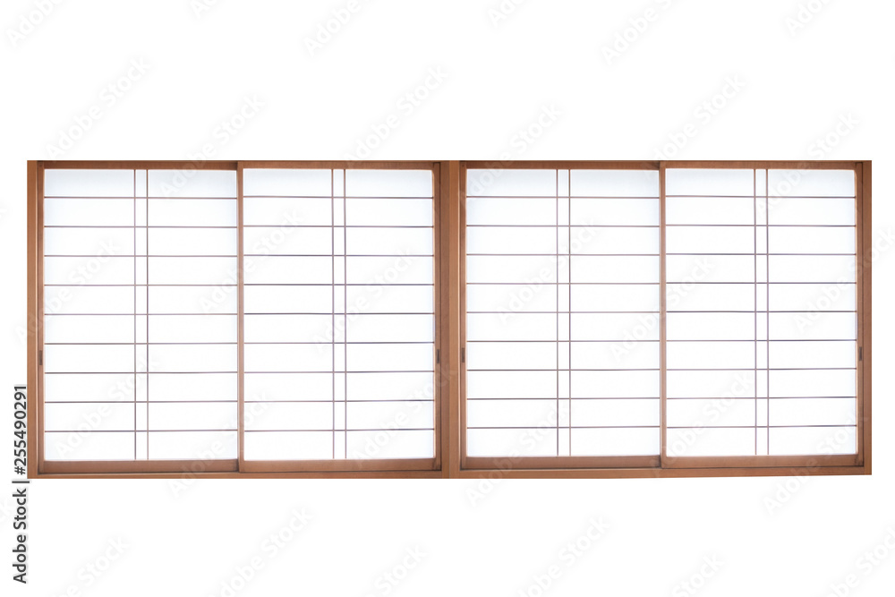 Japanese house window Isolated on white background
