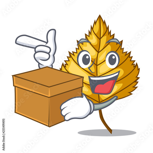 With box birch leaf isolated in the character